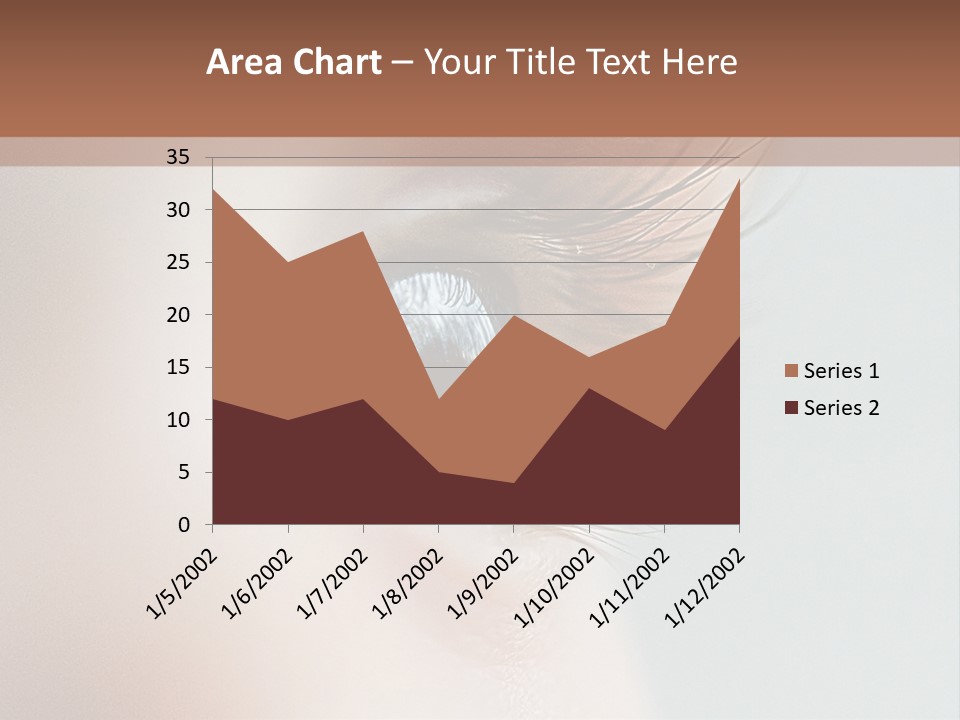 A Close Up Of A Blue Eye With A Brown Background PowerPoint Template