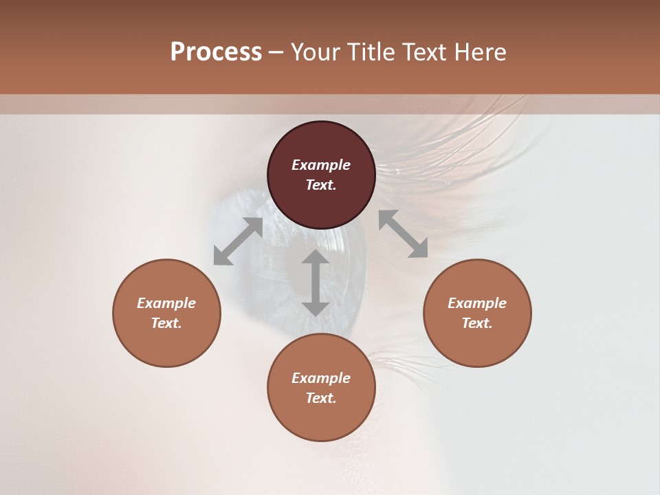A Close Up Of A Blue Eye With A Brown Background PowerPoint Template