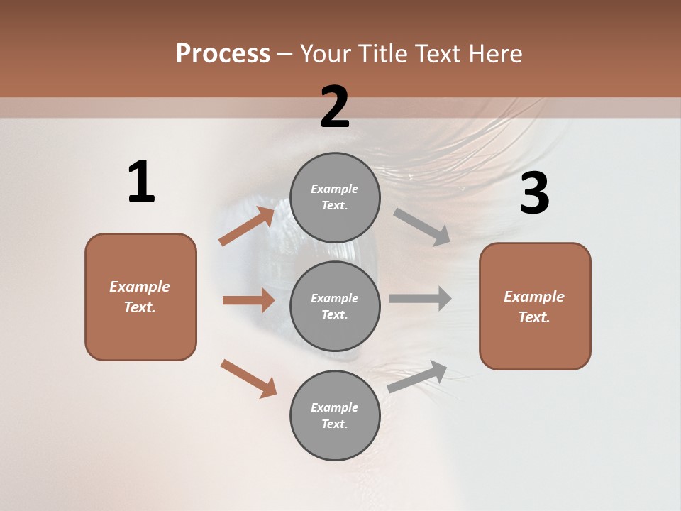 A Close Up Of A Blue Eye With A Brown Background PowerPoint Template