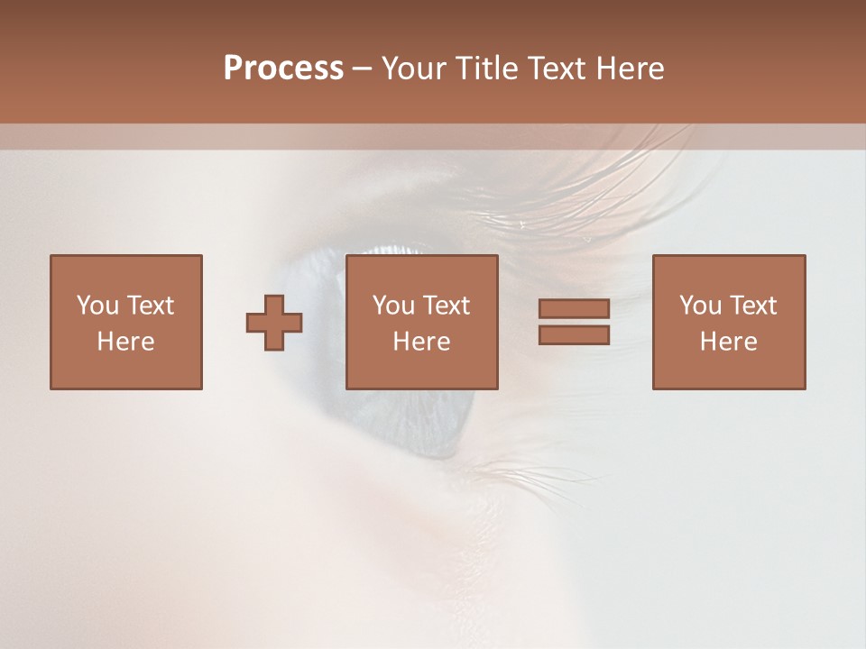 A Close Up Of A Blue Eye With A Brown Background PowerPoint Template