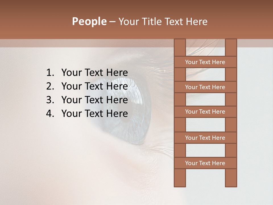 A Close Up Of A Blue Eye With A Brown Background PowerPoint Template