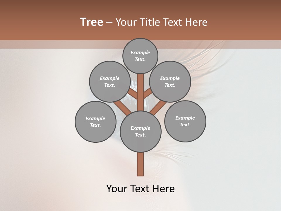 A Close Up Of A Blue Eye With A Brown Background PowerPoint Template