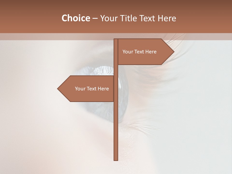 A Close Up Of A Blue Eye With A Brown Background PowerPoint Template