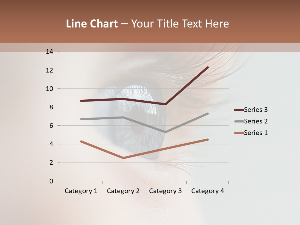 A Close Up Of A Blue Eye With A Brown Background PowerPoint Template