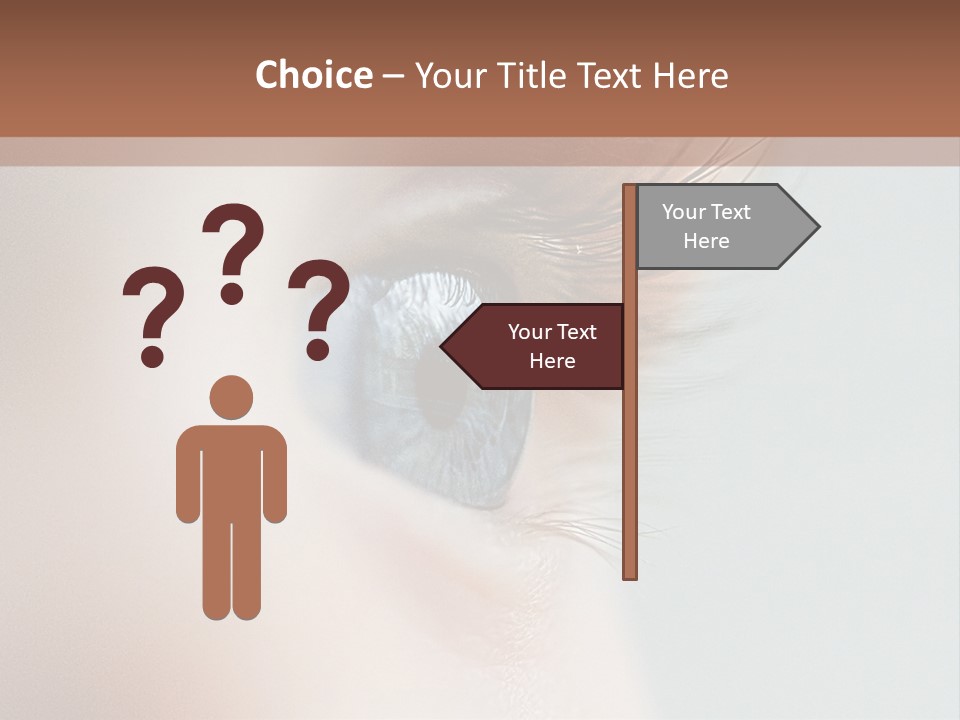 A Close Up Of A Blue Eye With A Brown Background PowerPoint Template