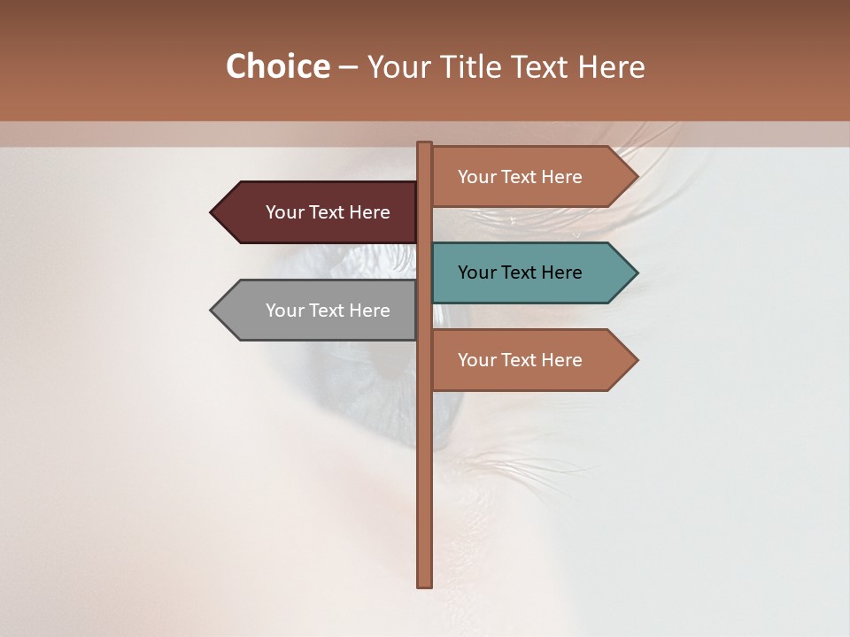 A Close Up Of A Blue Eye With A Brown Background PowerPoint Template