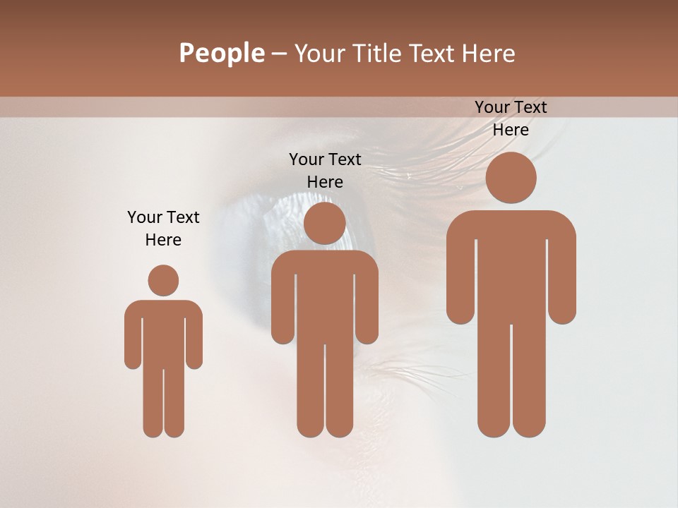 A Close Up Of A Blue Eye With A Brown Background PowerPoint Template