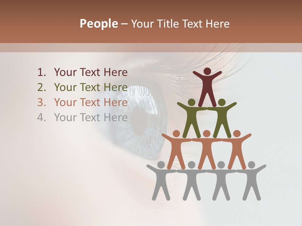 A Close Up Of A Blue Eye With A Brown Background PowerPoint Template