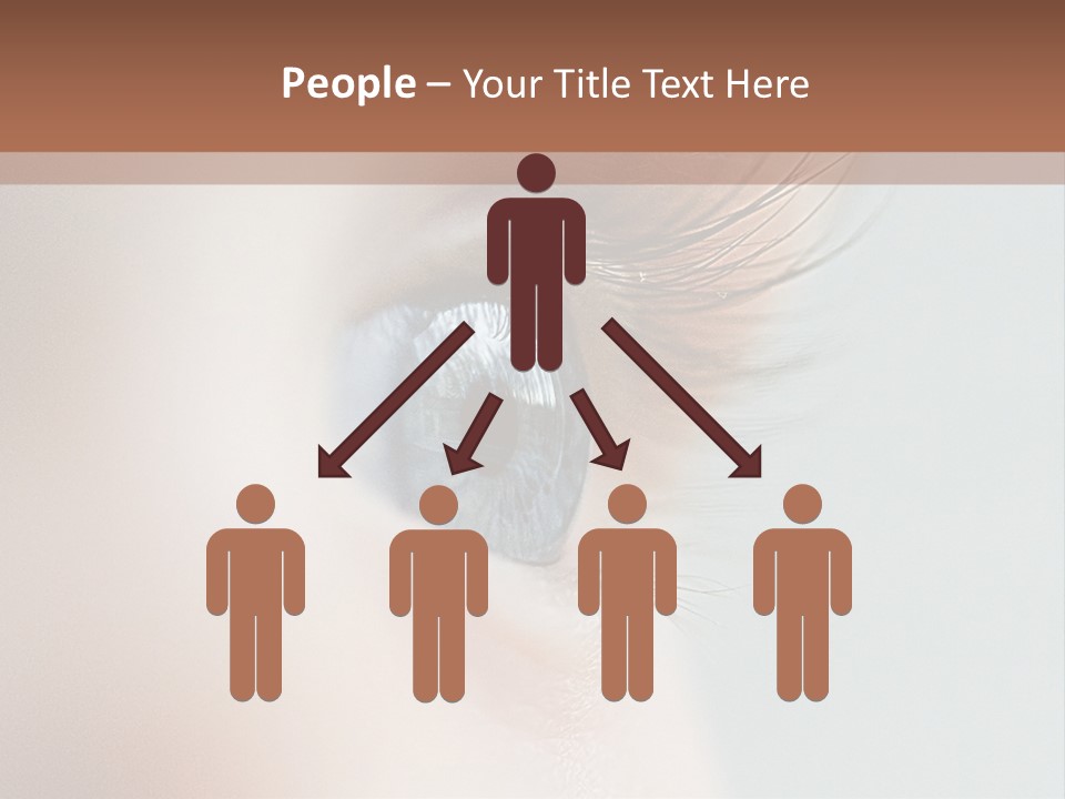 A Close Up Of A Blue Eye With A Brown Background PowerPoint Template