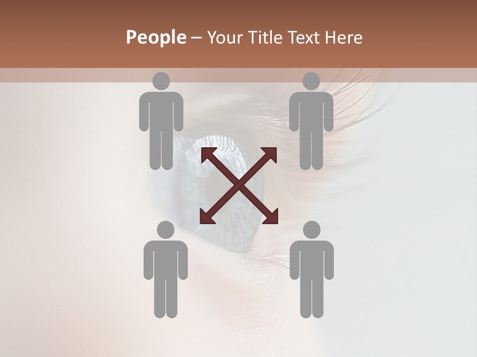 A Close Up Of A Blue Eye With A Brown Background PowerPoint Template