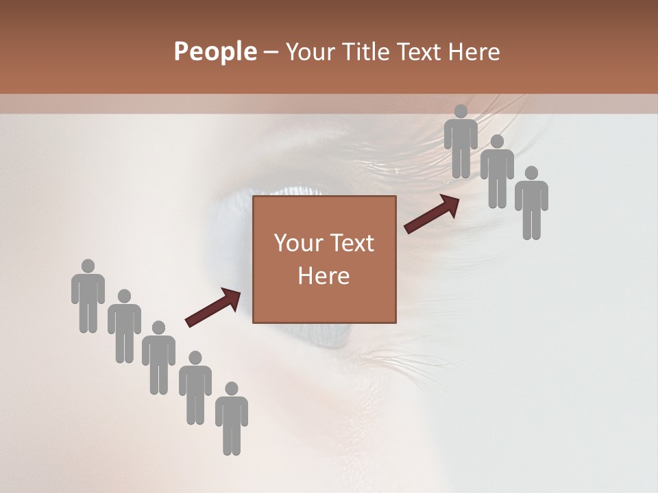 A Close Up Of A Blue Eye With A Brown Background PowerPoint Template