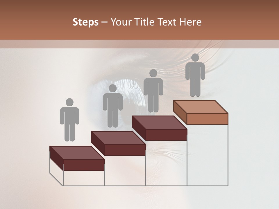 A Close Up Of A Blue Eye With A Brown Background PowerPoint Template