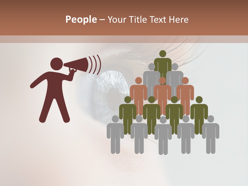 A Close Up Of A Blue Eye With A Brown Background PowerPoint Template