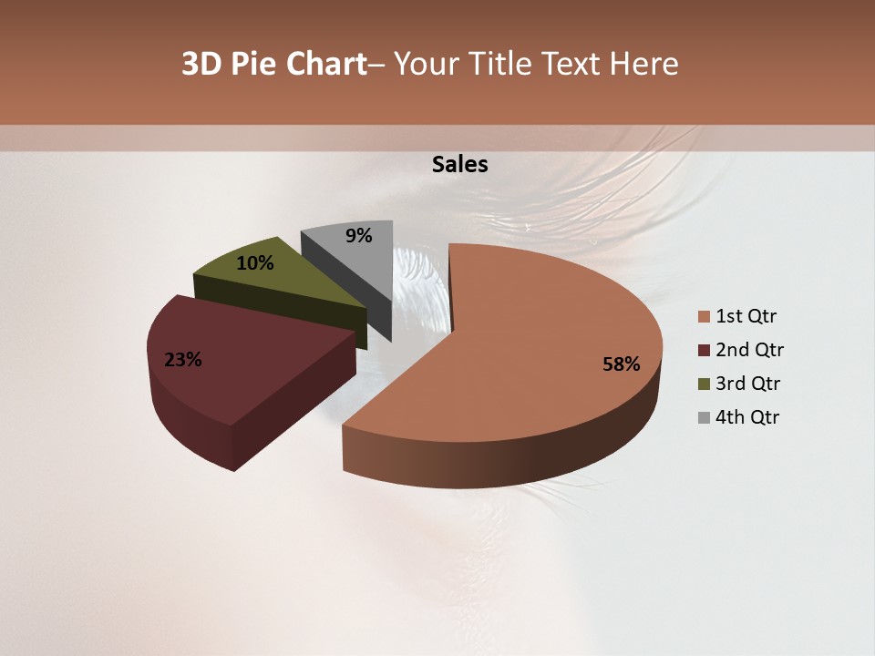 A Close Up Of A Blue Eye With A Brown Background PowerPoint Template