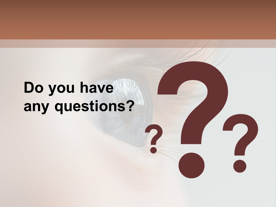 A Close Up Of A Blue Eye With A Brown Background PowerPoint Template