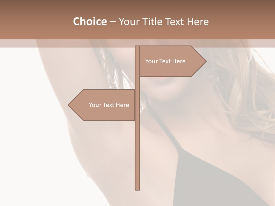 A Woman In A Black Dress Posing For A Picture PowerPoint Template