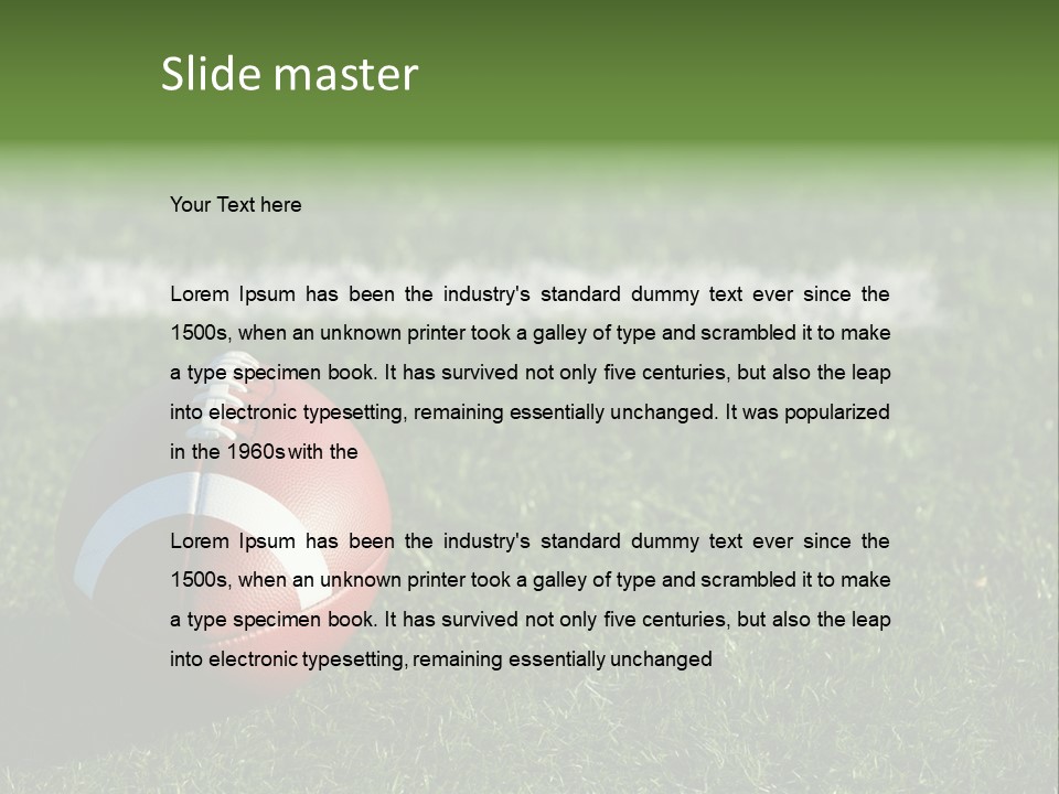 A Football Sitting On Top Of A Lush Green Field PowerPoint Template