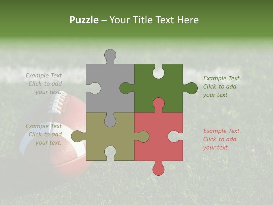 A Football Sitting On Top Of A Lush Green Field PowerPoint Template