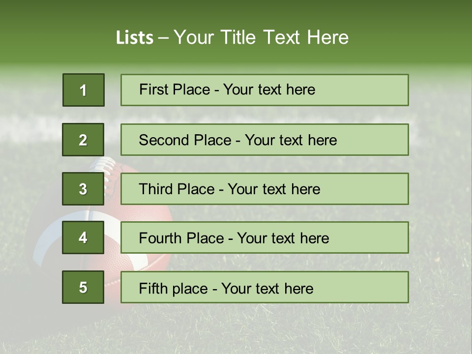 A Football Sitting On Top Of A Lush Green Field PowerPoint Template
