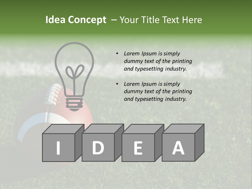 A Football Sitting On Top Of A Lush Green Field PowerPoint Template