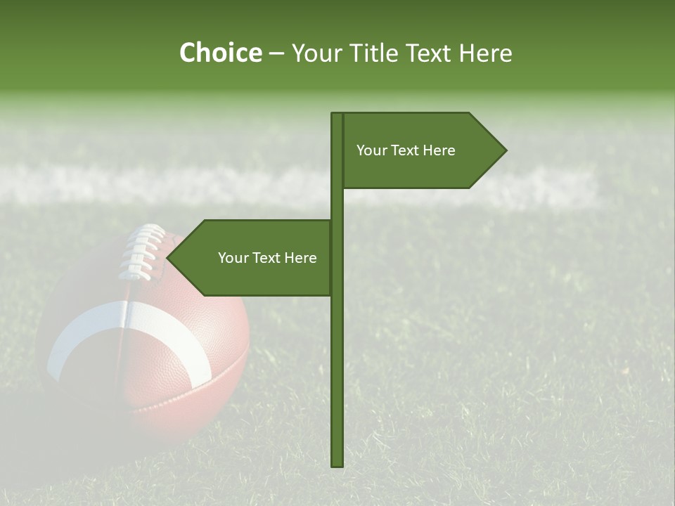 A Football Sitting On Top Of A Lush Green Field PowerPoint Template