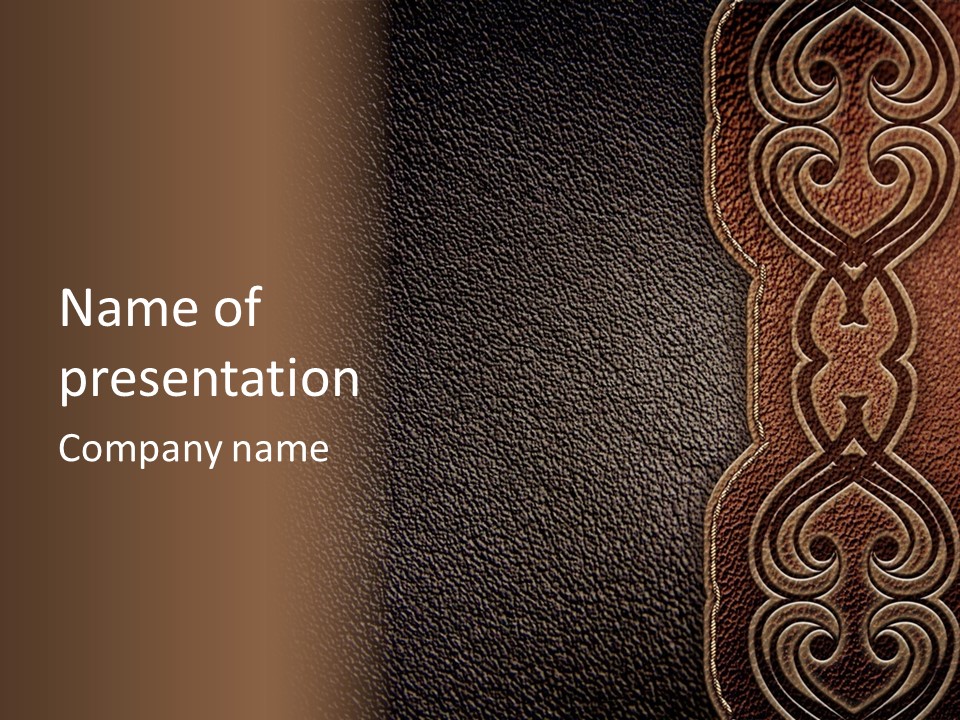 A Brown And Black Leather Texture Powerpoint Presentation PowerPoint Template