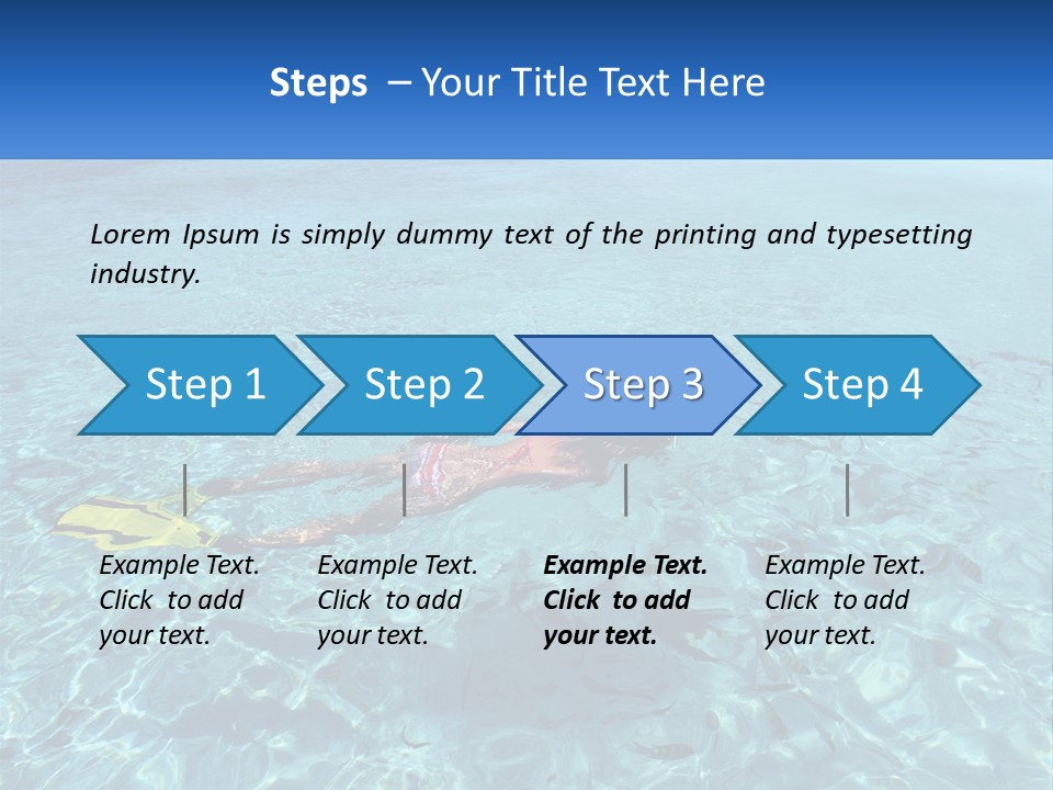 A Woman Swimming In The Ocean With A Snorkel PowerPoint Template