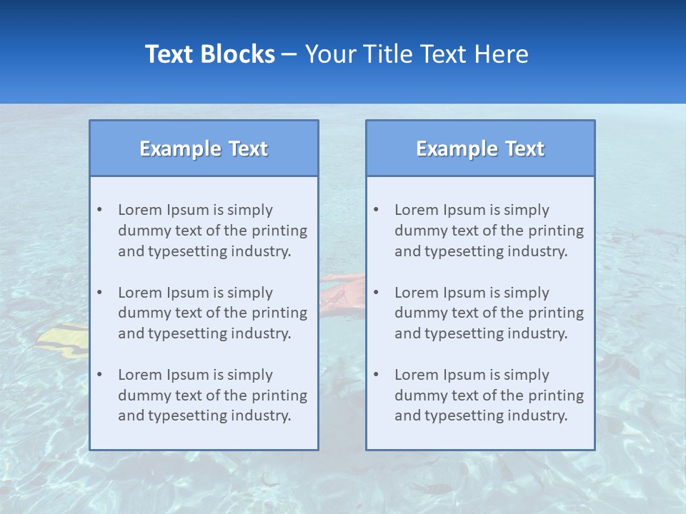 A Woman Swimming In The Ocean With A Snorkel PowerPoint Template