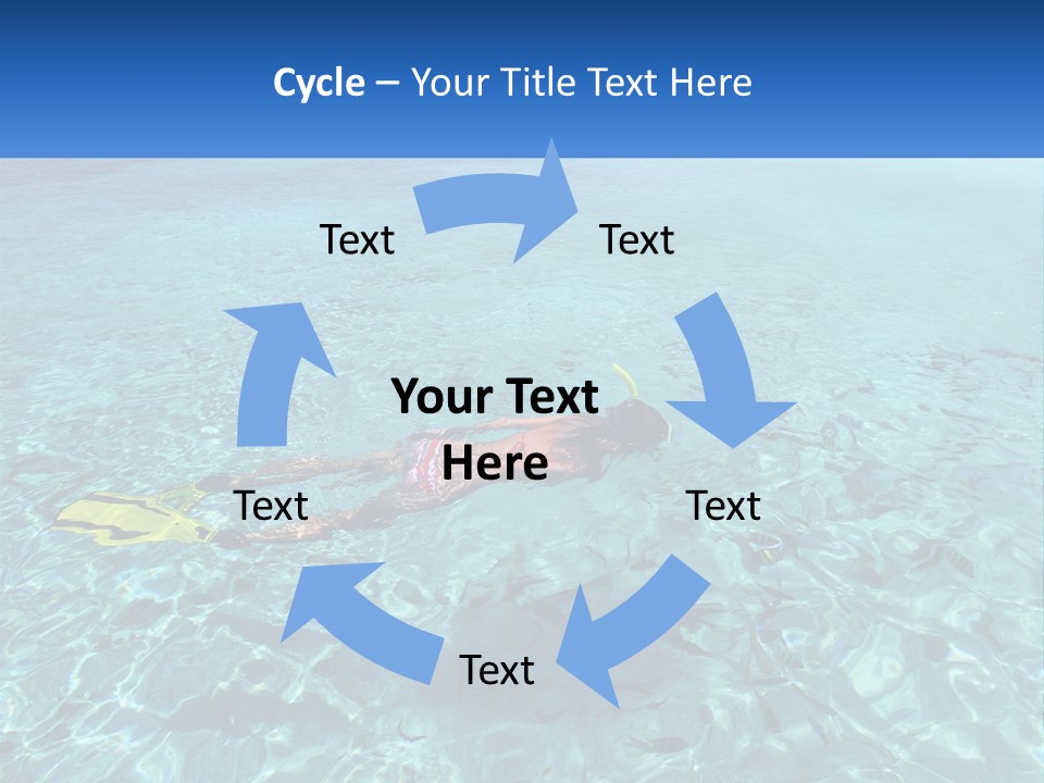 A Woman Swimming In The Ocean With A Snorkel PowerPoint Template