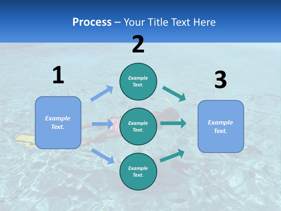 A Woman Swimming In The Ocean With A Snorkel PowerPoint Template