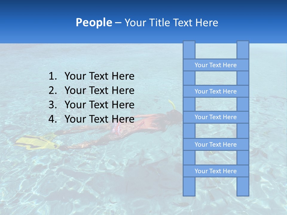 A Woman Swimming In The Ocean With A Snorkel PowerPoint Template