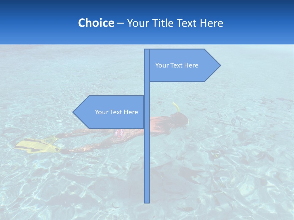 A Woman Swimming In The Ocean With A Snorkel PowerPoint Template