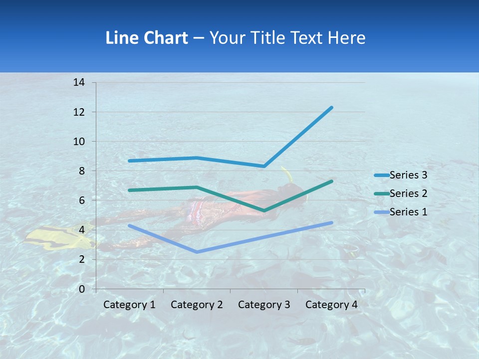 A Woman Swimming In The Ocean With A Snorkel PowerPoint Template