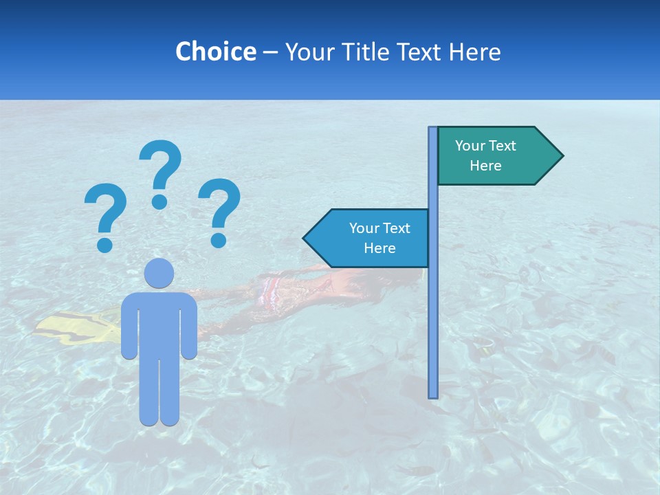 A Woman Swimming In The Ocean With A Snorkel PowerPoint Template