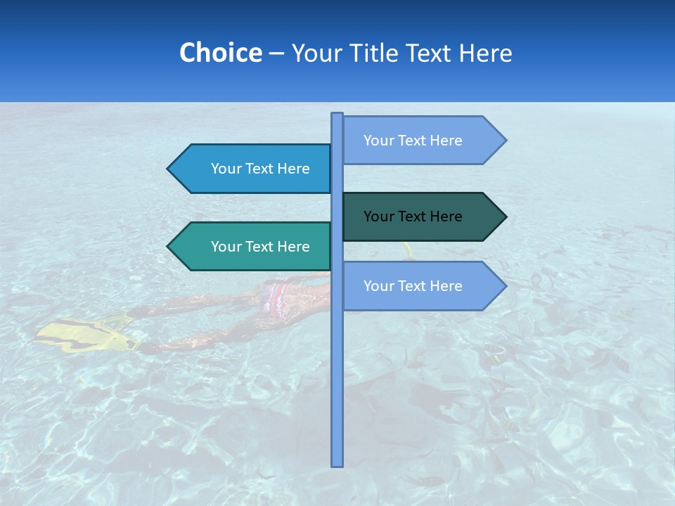 A Woman Swimming In The Ocean With A Snorkel PowerPoint Template