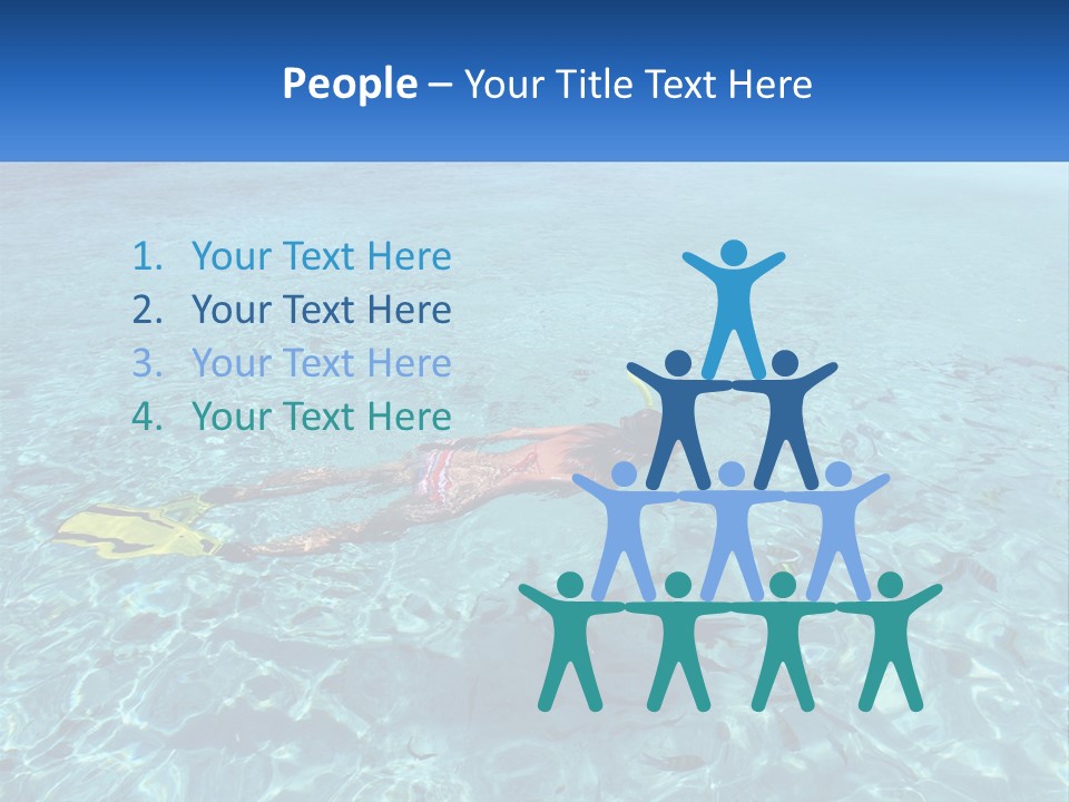 A Woman Swimming In The Ocean With A Snorkel PowerPoint Template