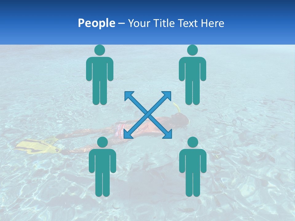 A Woman Swimming In The Ocean With A Snorkel PowerPoint Template