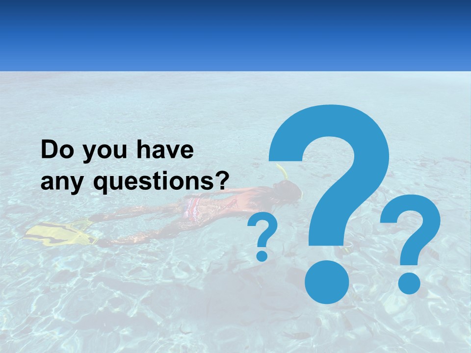 A Woman Swimming In The Ocean With A Snorkel PowerPoint Template