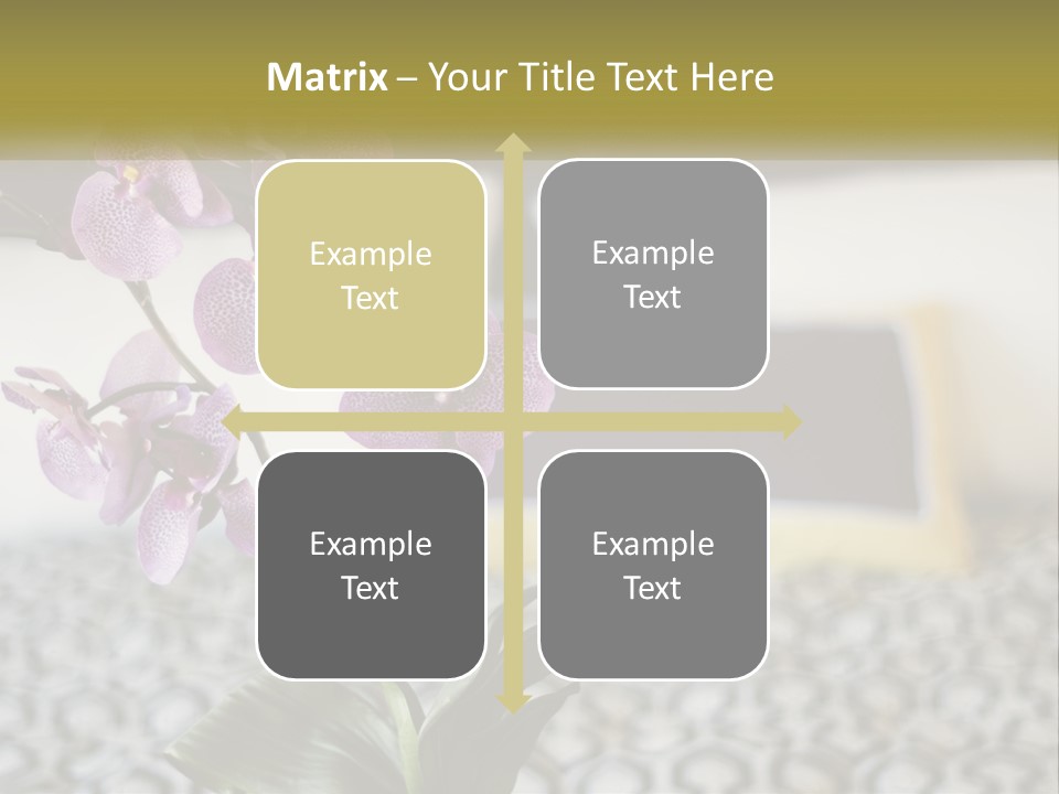 A Vase With Purple Flowers On A Bed PowerPoint Template