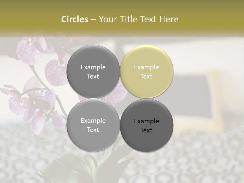 A Vase With Purple Flowers On A Bed PowerPoint Template