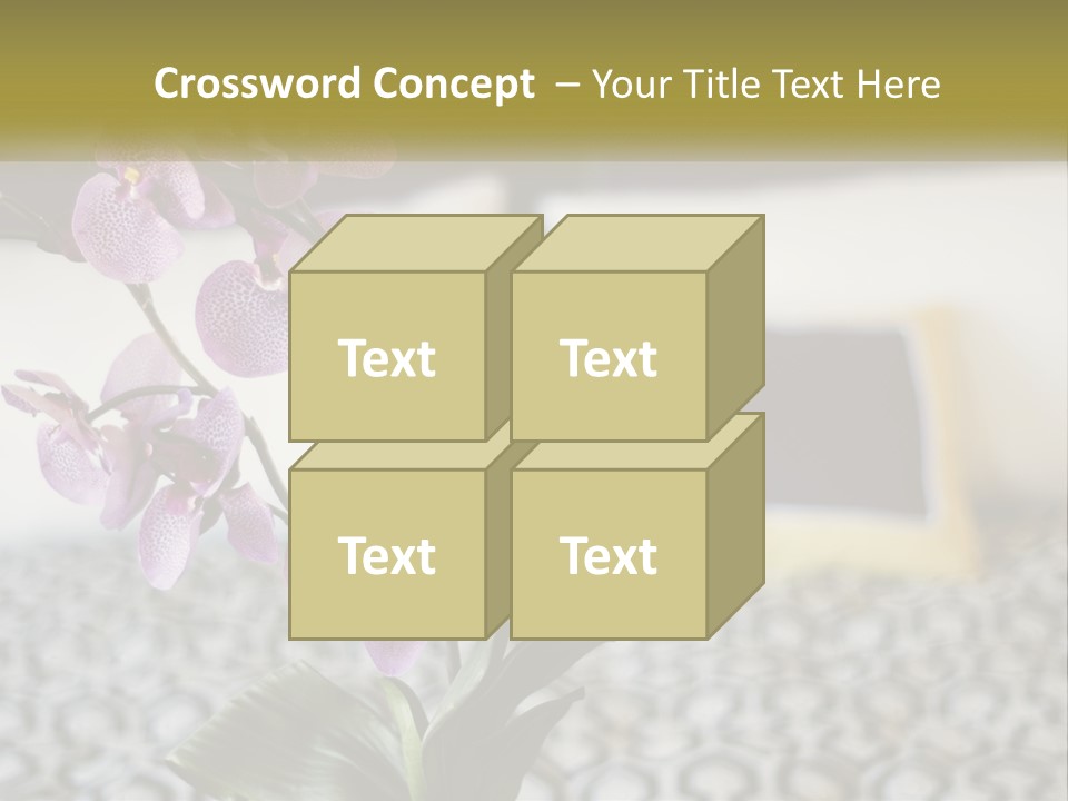 A Vase With Purple Flowers On A Bed PowerPoint Template