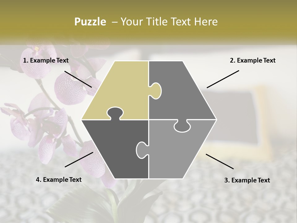 A Vase With Purple Flowers On A Bed PowerPoint Template