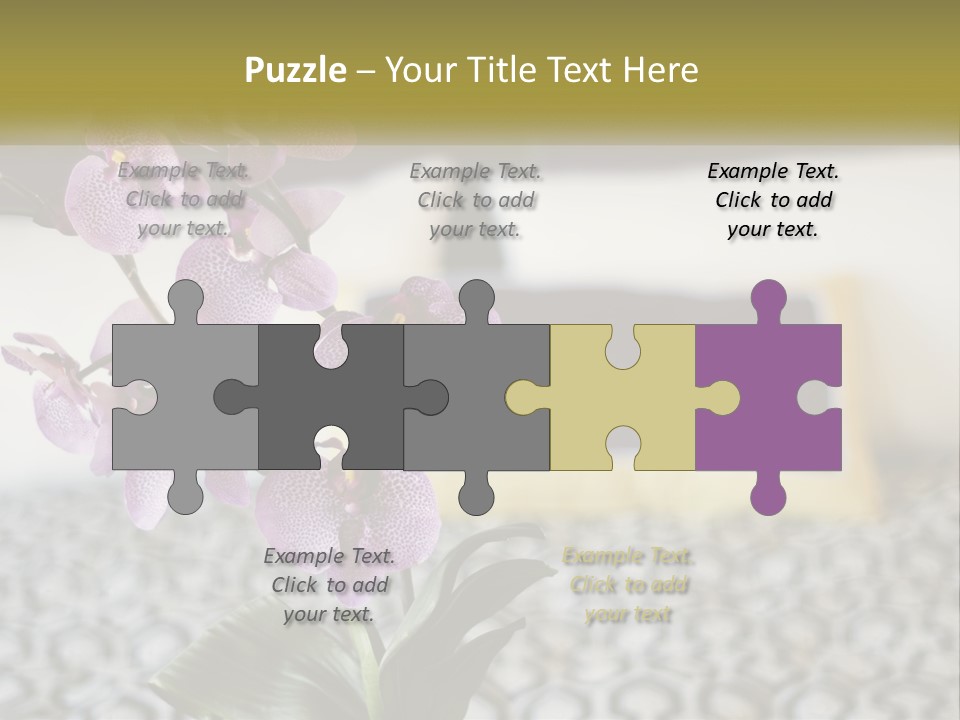 A Vase With Purple Flowers On A Bed PowerPoint Template