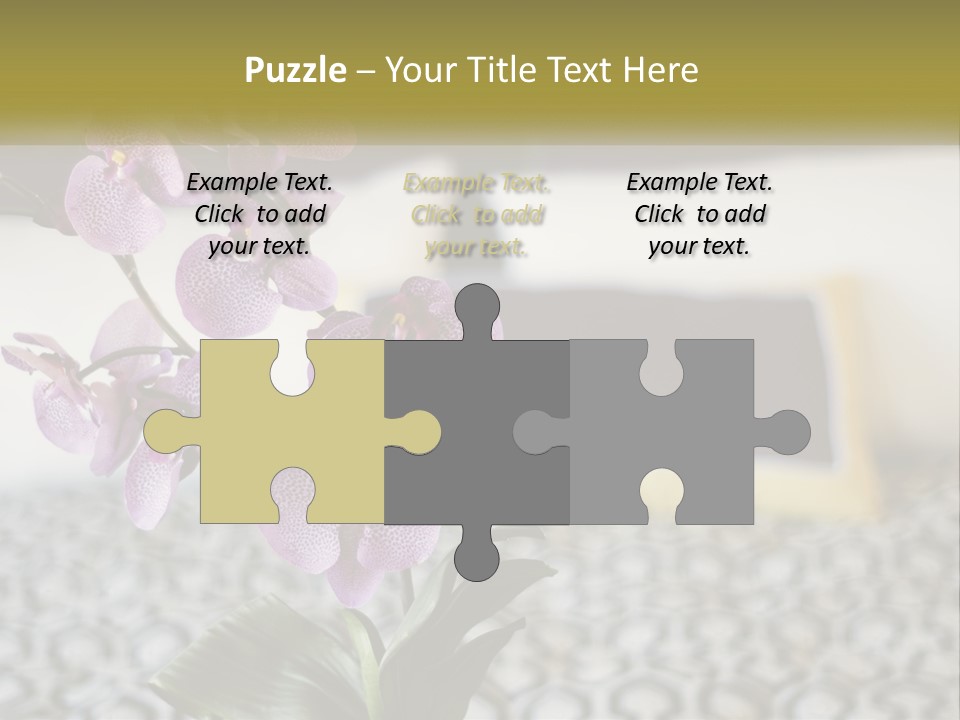 A Vase With Purple Flowers On A Bed PowerPoint Template