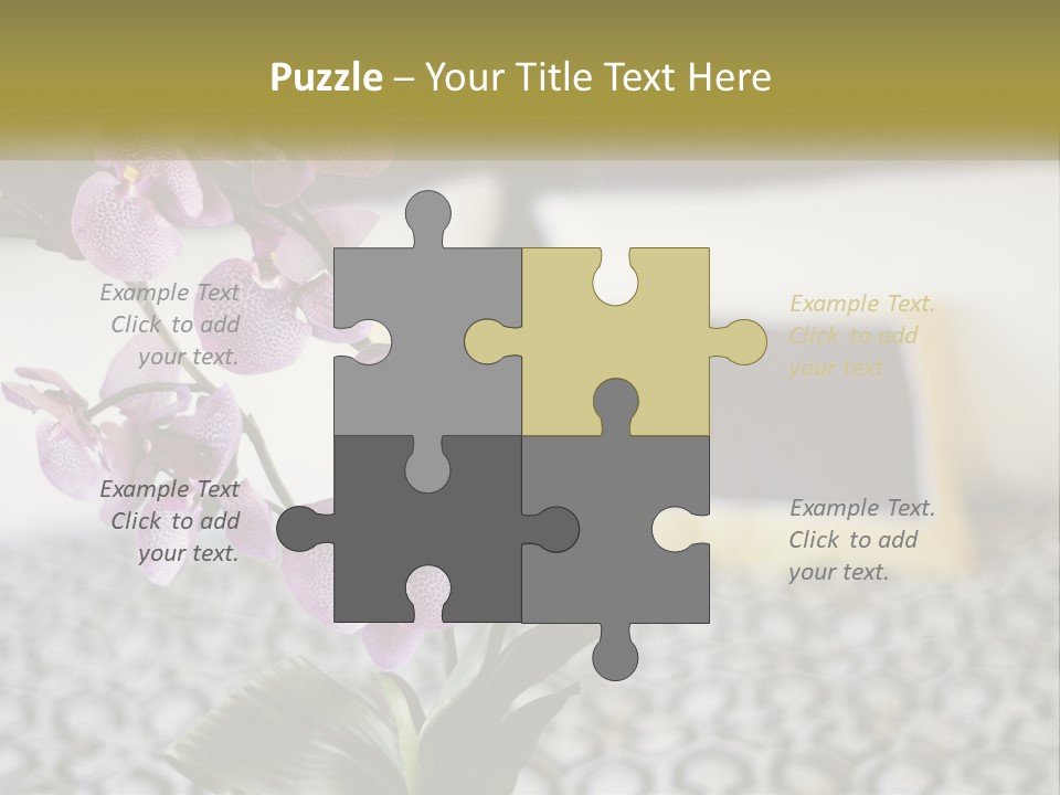 A Vase With Purple Flowers On A Bed PowerPoint Template