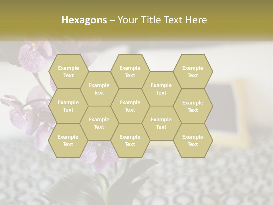 A Vase With Purple Flowers On A Bed PowerPoint Template