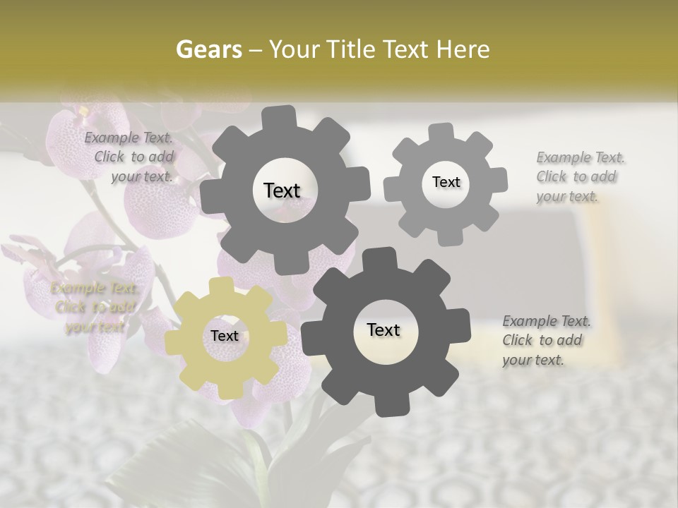 A Vase With Purple Flowers On A Bed PowerPoint Template