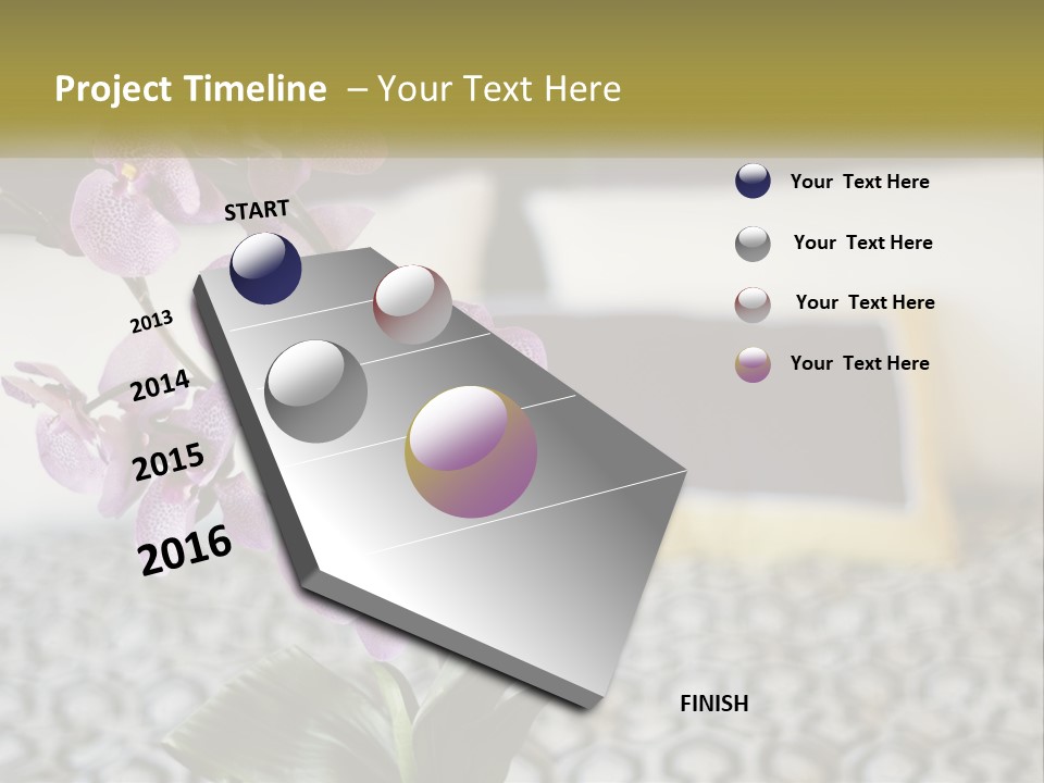 A Vase With Purple Flowers On A Bed PowerPoint Template