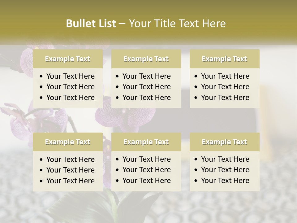 A Vase With Purple Flowers On A Bed PowerPoint Template