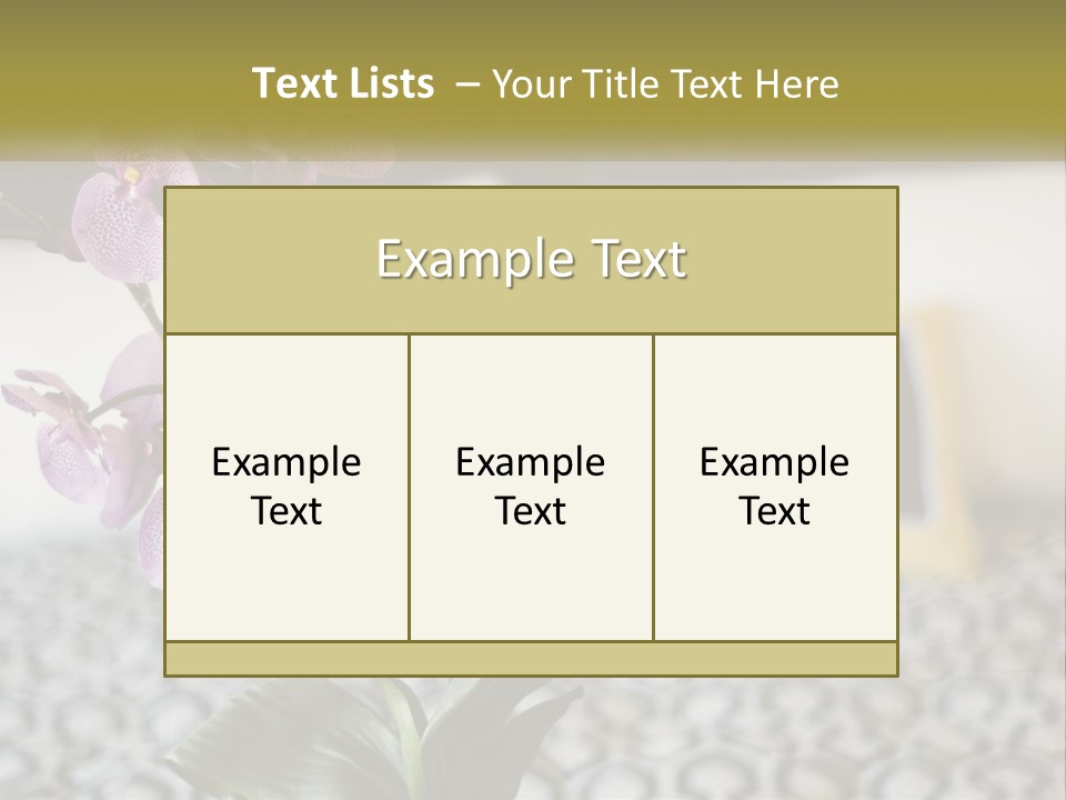 A Vase With Purple Flowers On A Bed PowerPoint Template